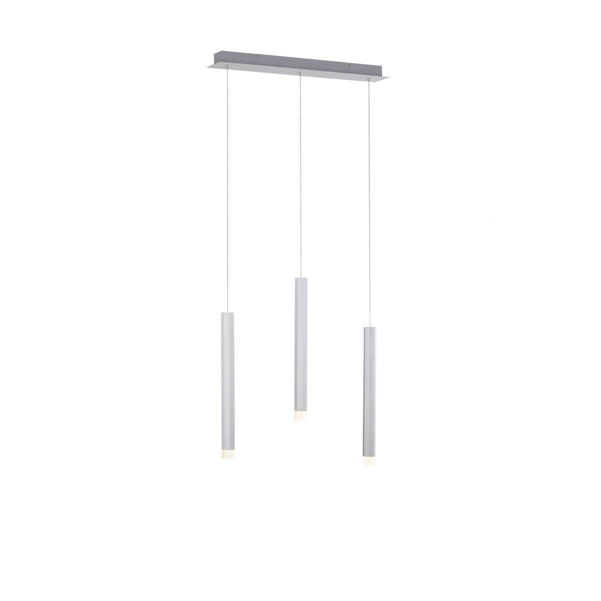 Just Light LED-Pendelleuchte BRUNO 15203-95 Alu Eisen Aluminium B/H/T: ca. 55x120x8 cm 3.0 Brennstellen