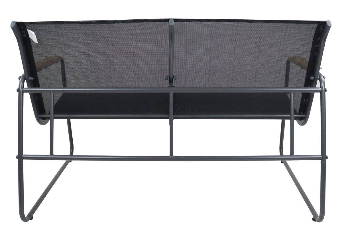 VCM Gartensitzgruppe Lexila schwarz Textilene B/H/L: ca. 110x76x74 cm