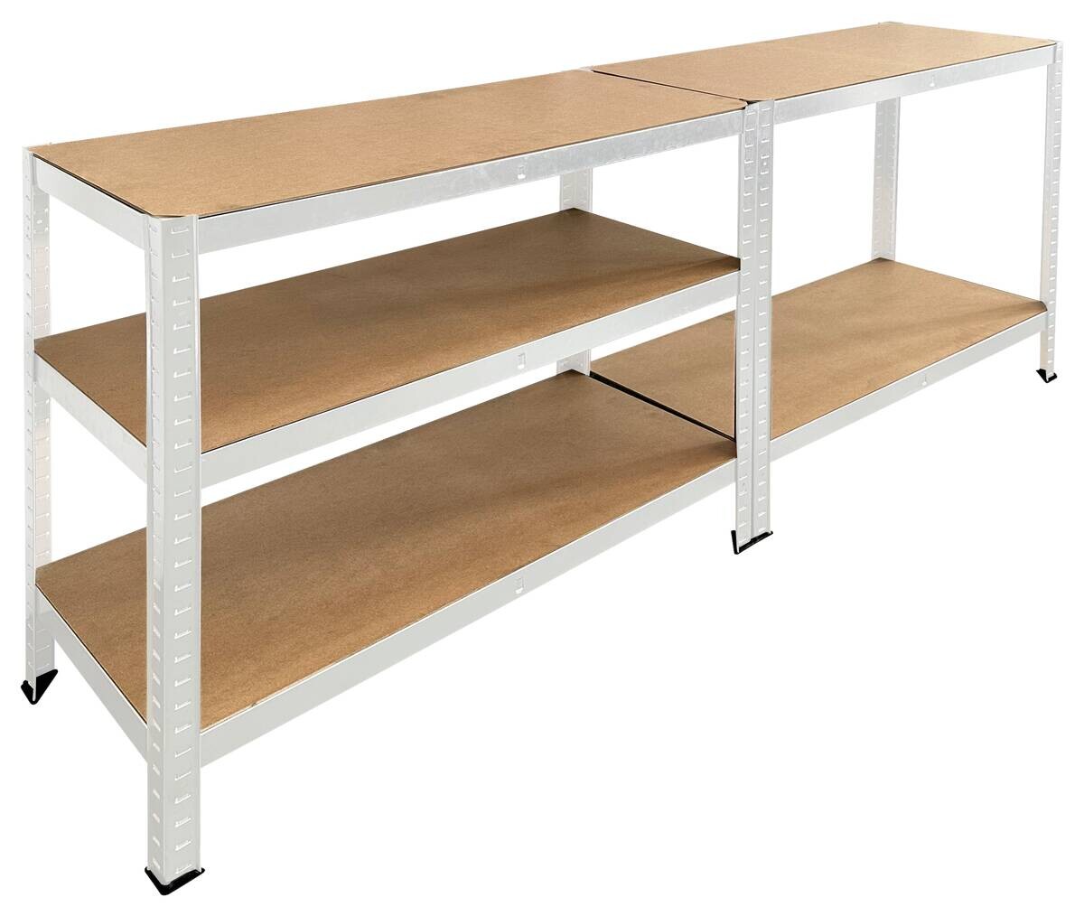 Schwerlaststeckregal weiß B/H/T: ca. 90x180x40 cm