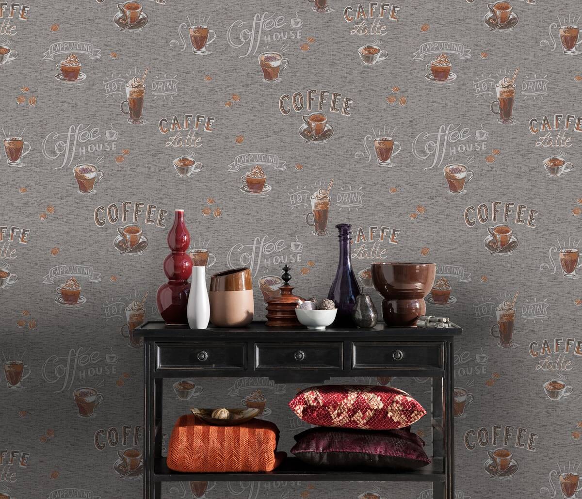 Erismann Vliestapete Coffee grau B/L: ca. 53x1005 cm