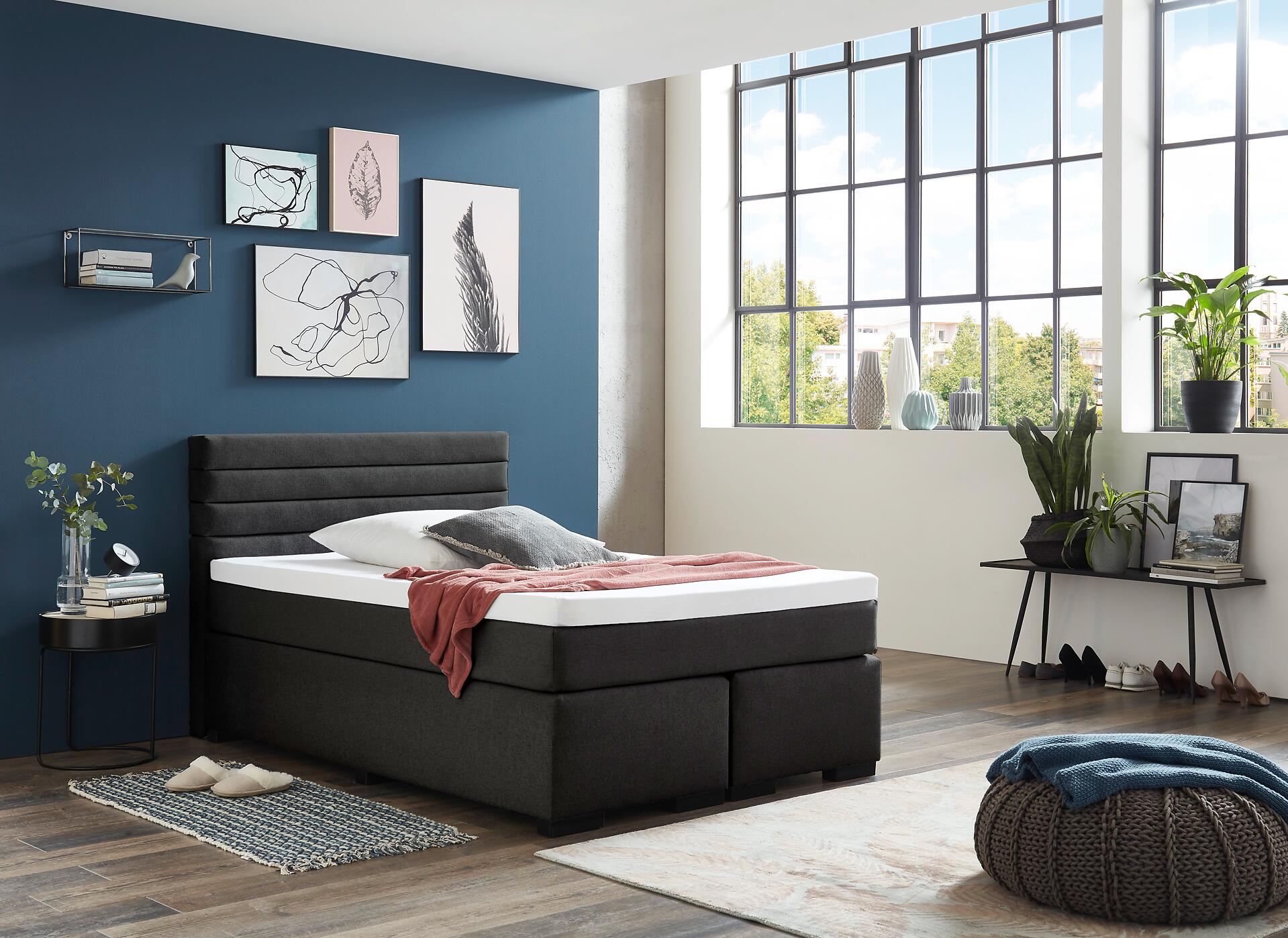 Boxspringbett Kokomo anthrazit Liegefläche B/L: ca. 140x200 cm Boxspringbett Kokomo anthrazit Liegefläche B/L: ca. 140x200 cm