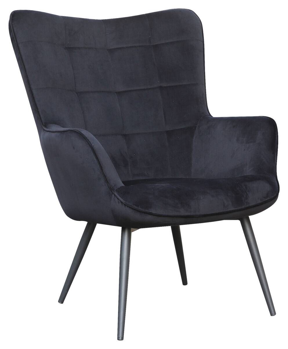 byLIVING Sessel UTA schwarz schwarz Stoff Metall B/H/T: ca. 72x97x80 cm