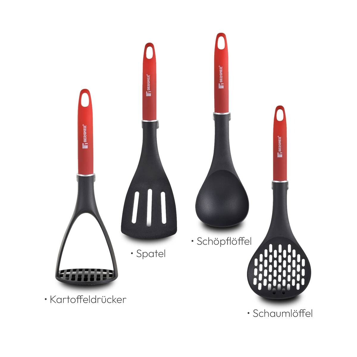BERGNER Küchenhelferset Classique schwarz Kunststoff