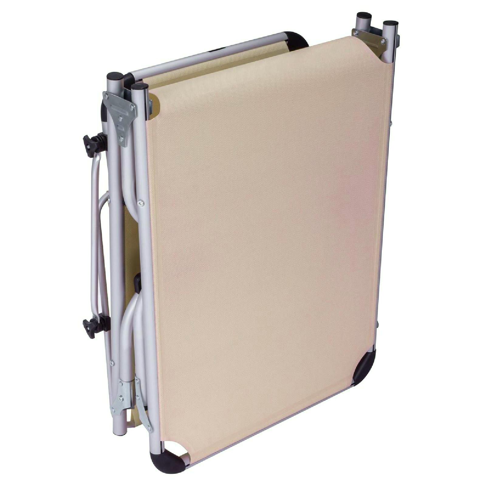 VCM Sonnenliege beige Textilene B/H/L: ca. 57x30x187 cm