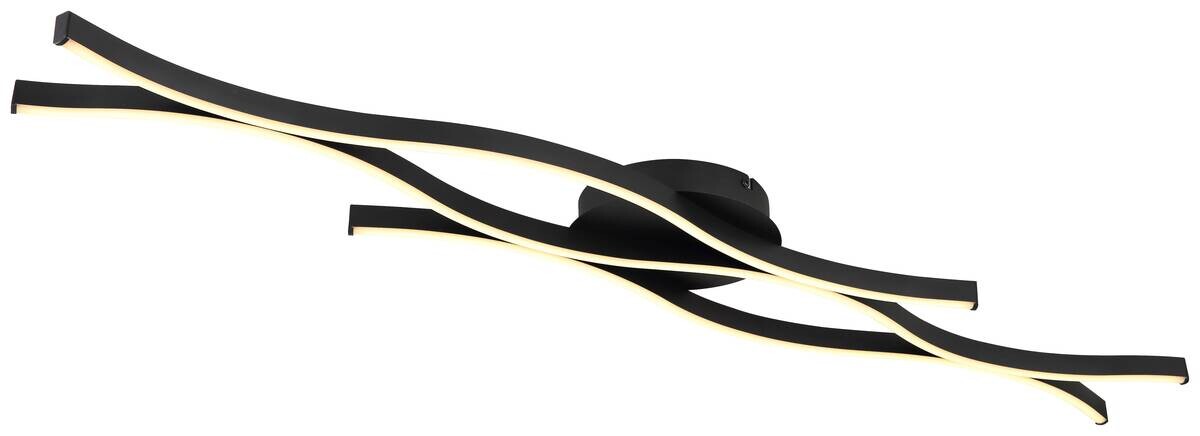 GLOBO Deckenleuchte mattschwarz Opal Kunststoff Metall B/H/T/L: ca. 18x6x108x108 cm 1 Brennstellen