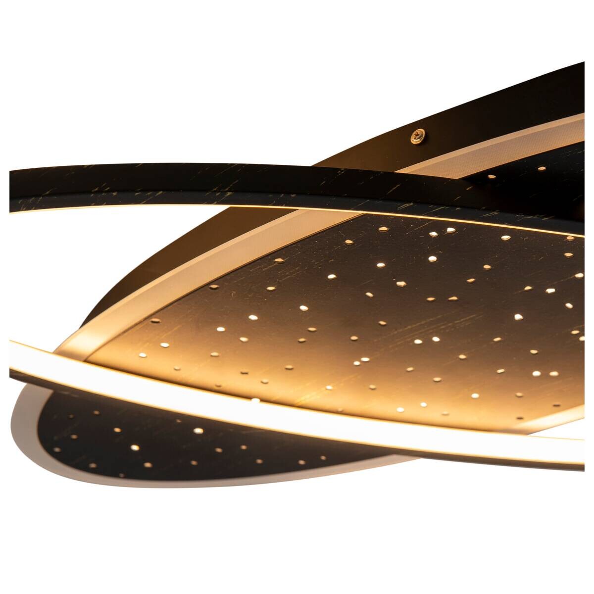 Näve Leuchten LED-Deckenleuchte schwarz Kunststoff Metall B/H/T: ca. 60x6,5x47 cm