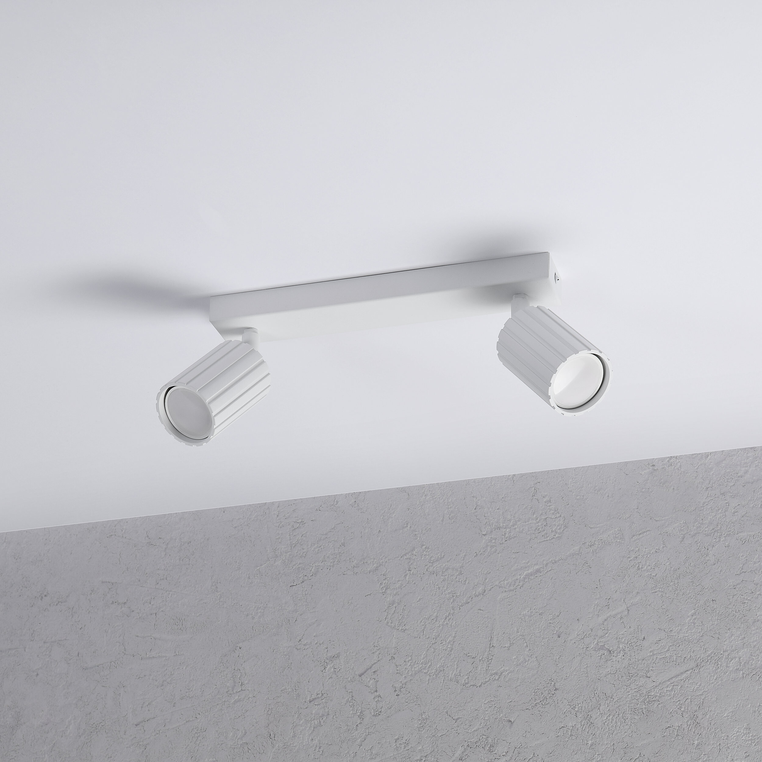 Lamkur Strahler Prisma weiß Stahl B/H/L: ca. 6,5x16,5x30 cm 2 Brennstellen