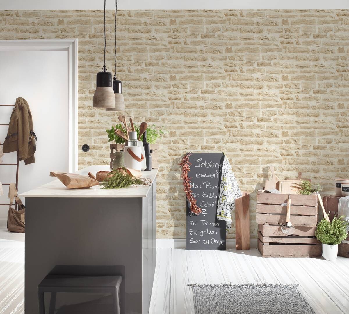 A.S.Creation Vliestapete Best of Wood`n Stone 2nd Edition Steine beige creme B/L: ca. 53x1005 cm