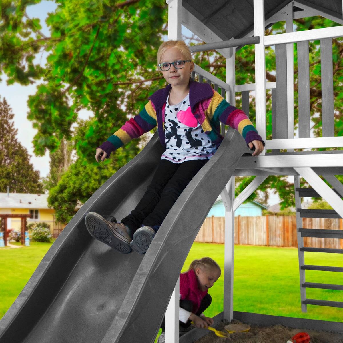 AXI Spielturm Beach Tower grau B/H/T: ca. 356,6x241,9x349 cm