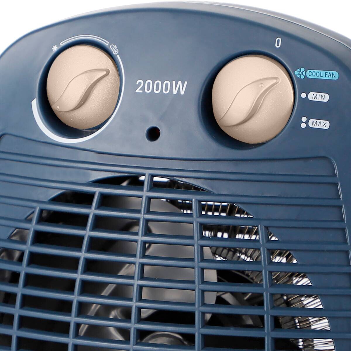 Heizlüfter blau Kunststoff B/H/L: ca. 13,4x26,5x22 cm ca. 2000 W