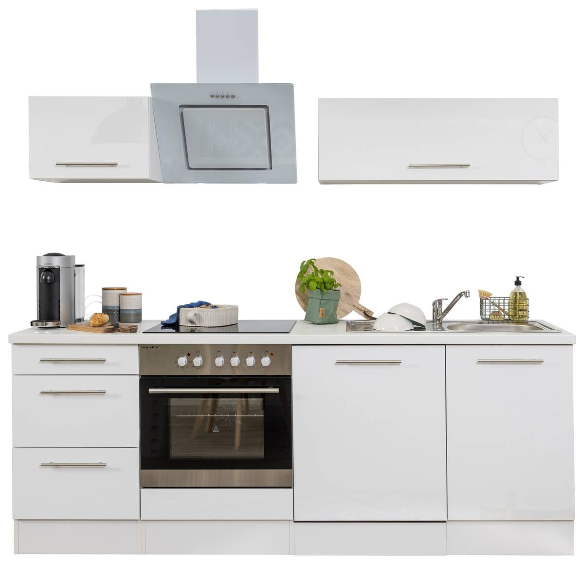 Respekta Küchenblock Amanda weiß B/H/T: ca. 220x200x60 cm