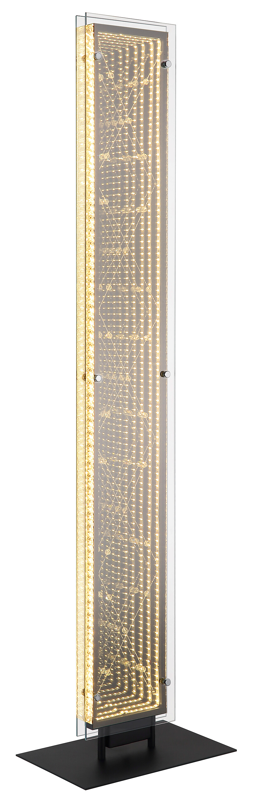 GLOBO Stehleuchte schwarz klar Kunststoff Aluminium Glas B/H/L: ca. 20x117x30 cm 1 Brennstellen