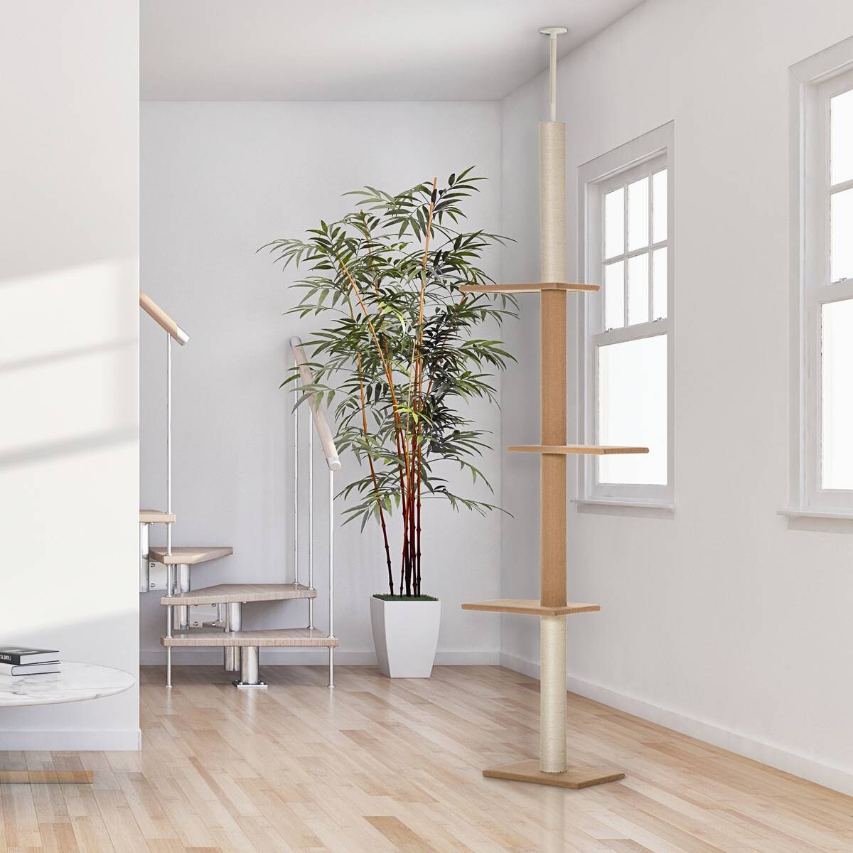 PawHut Kratzbaum khaki Polyester B/H/L: ca. 27x228x43 cm