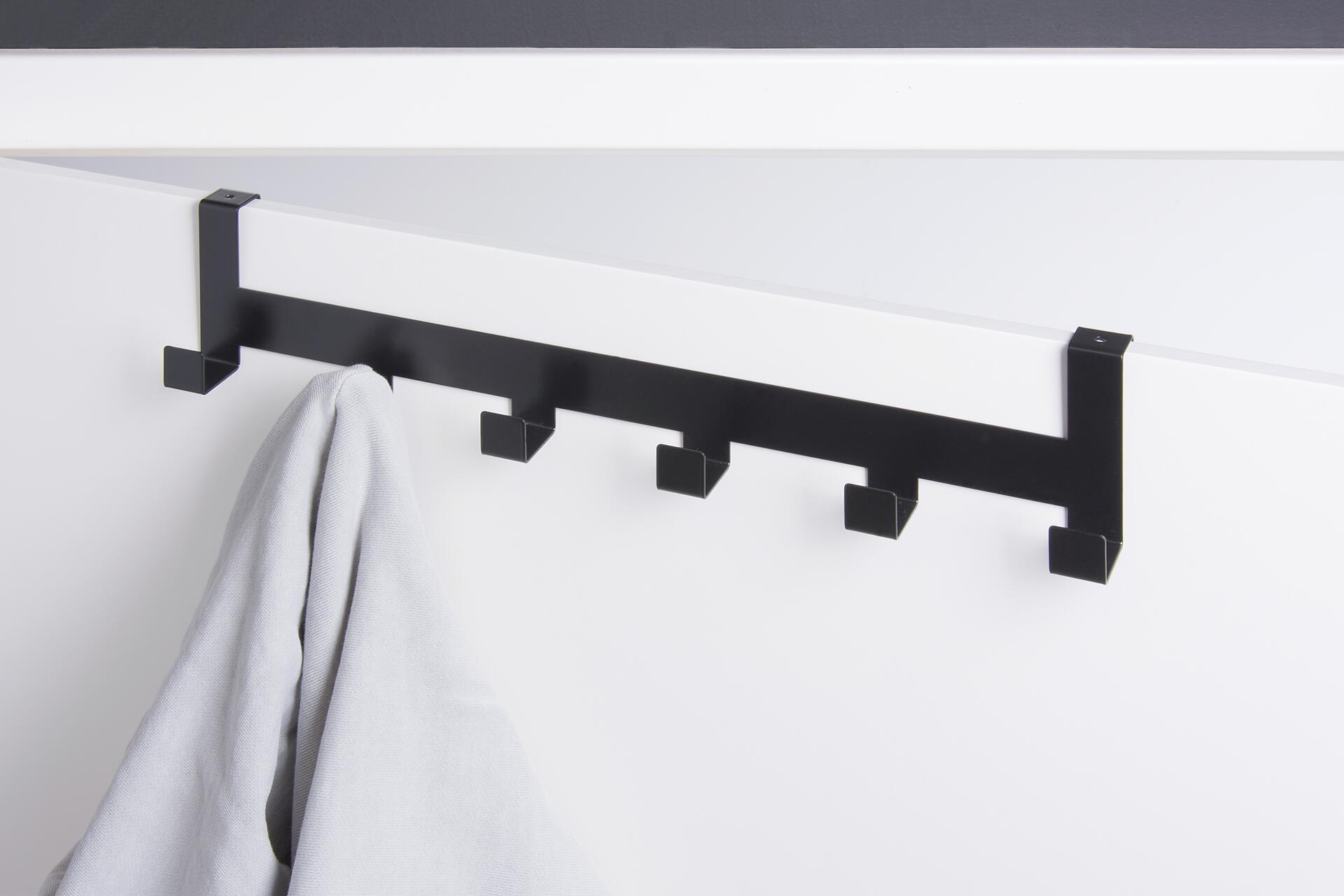 Türgarderobe Hook 6 anthrazit pulverbeschichtet Metall B/H/T: ca. 40x8x5 cm