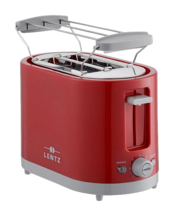 LENTZ Toastautomat 74272 rot/grau rot grau Edelstahl Kunststoff B/H/L: ca. 15x18x27 cm