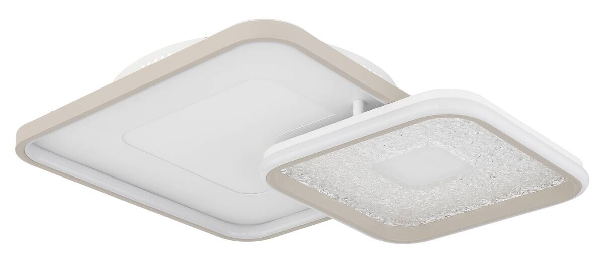 GLOBO LED-Deckenleuchte sand Opal weiß Kunststoff Metall B/H/L: ca. 50x9x50 cm 1 Brennstellen