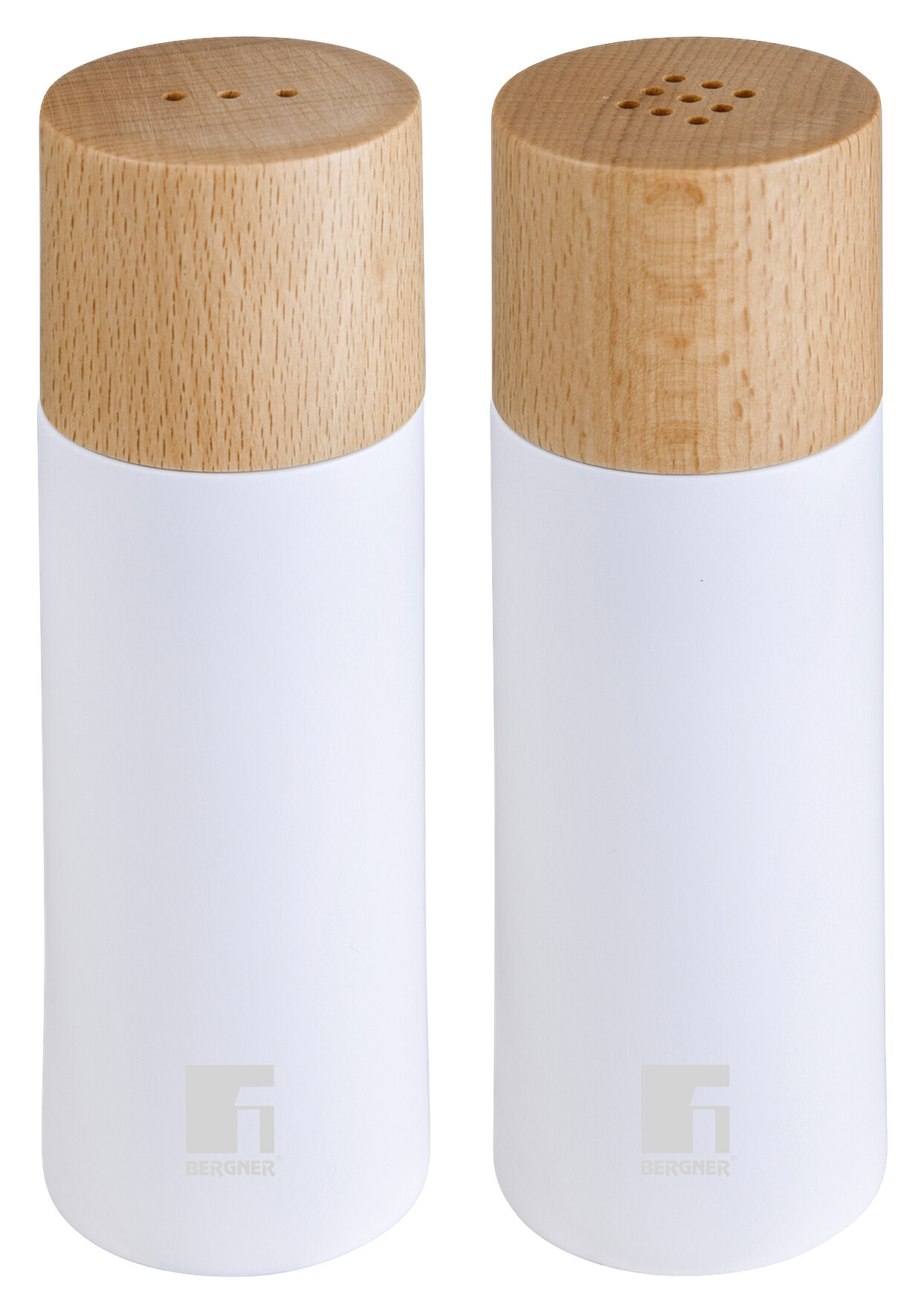 BERGNER Salz-/Pfefferstreuer NATURALLY weiß Holz B/H/L: ca. 5,5x16x10,5 cm