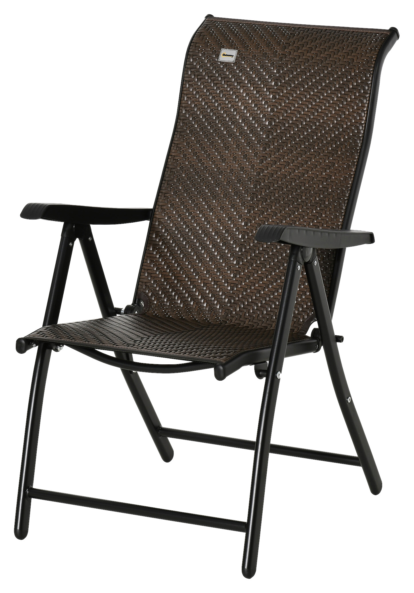 Outsunny Klappsessel braun Polyrattan B/H/L: ca. 71x111x58 cm
