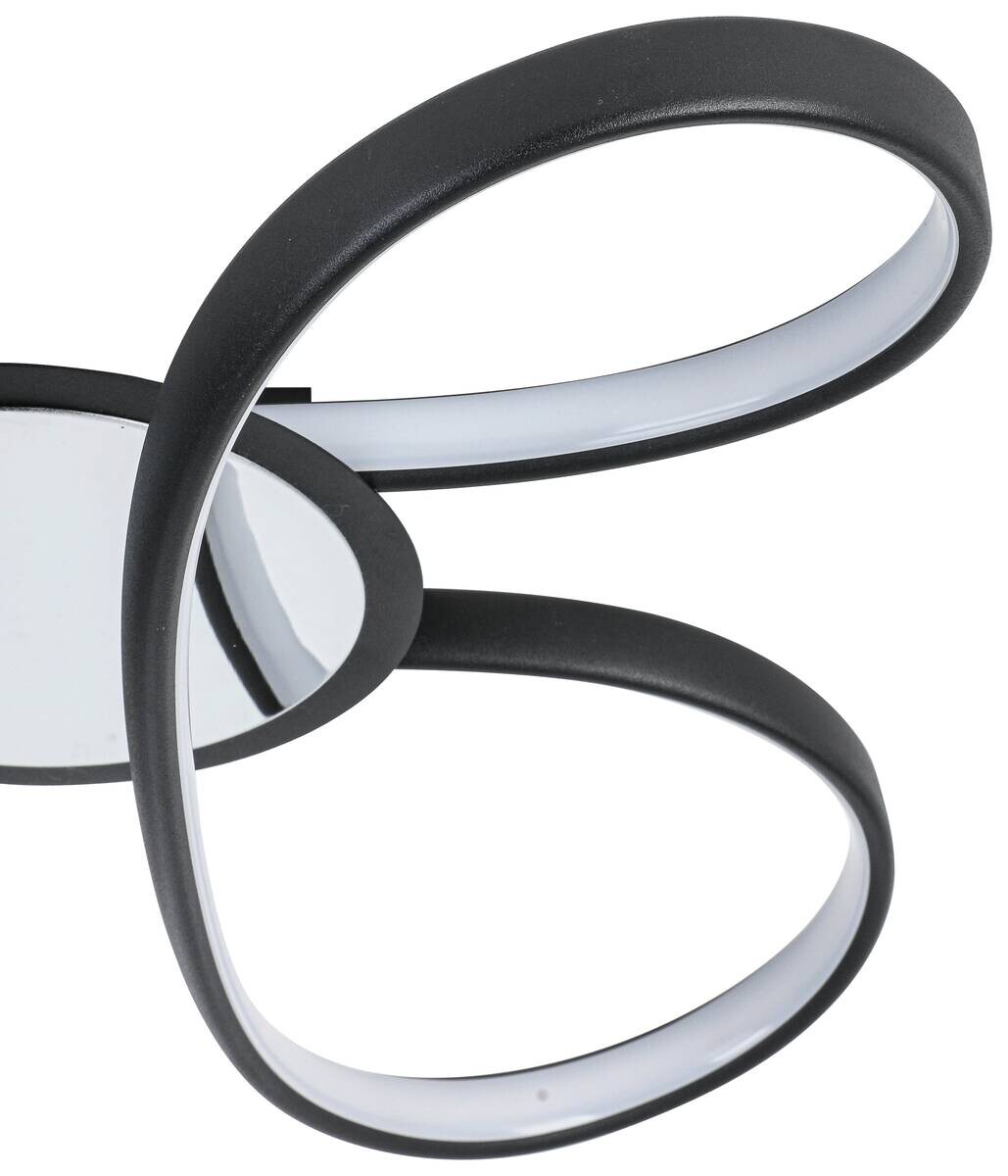 Nolo LED Deckenleuchte Markus Chrom schwarz Kunststoff Metall B/H/L: ca. 48x12x48 cm 2 Brennstellen