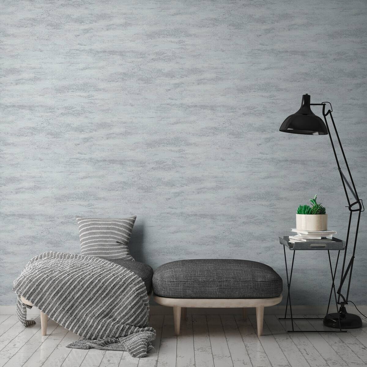 A.S.Creation Vliestapete Attractive 2 Putzoptik grau B/L: ca. 53x1005 cm