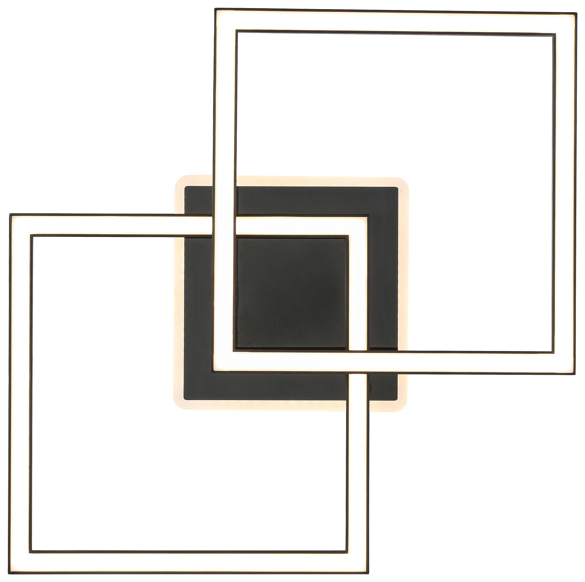 Nolo LED-Deckenleuchte Rhombus schwarz Kunststoff B/H/L: ca. 35x6,5x55 cm