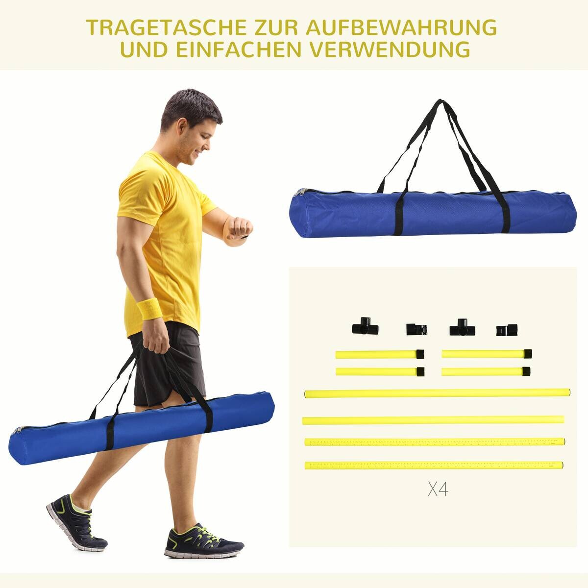 PawHut Hunde-Agility-Set gelb Kunststoff B/H/L: ca. 65x94x99 cm