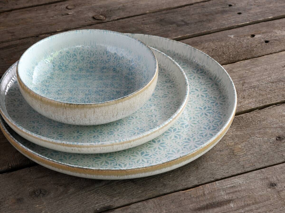 CreaTable Tafelservice Uno Emiliana blau Steinzeug 12 tlg.