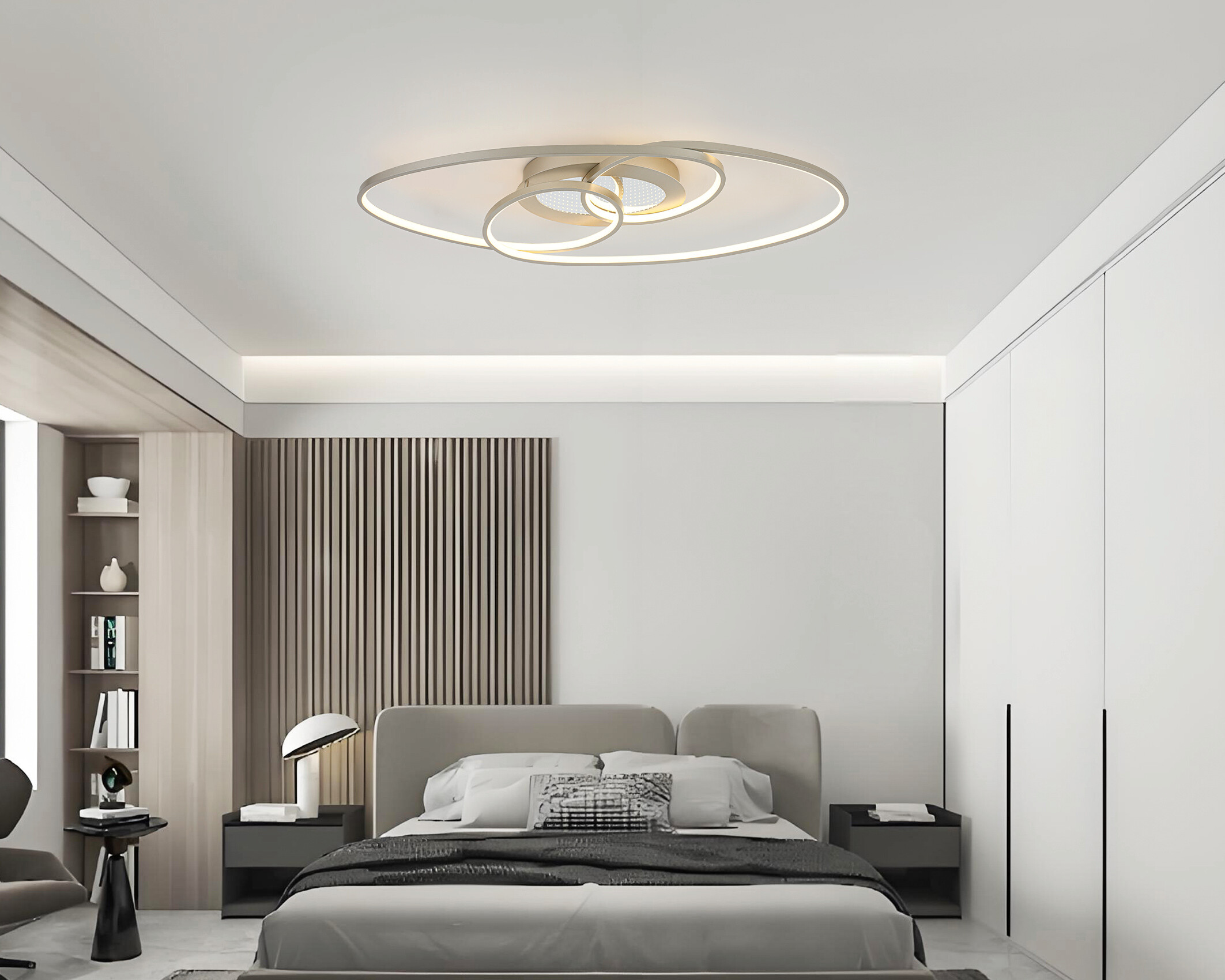 Nolo LED-Deckenleuchte Flow champagner Metall B/H/L: ca. 30x7,5x85 cm