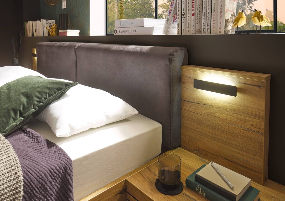 Bett Trattino Oak Flagstaff Optik B/H/T: ca. 295x93x212 cm