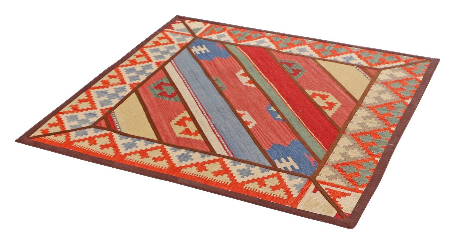 PersaTepp Teppich Kelim Tekkehdouz bunt B/H/L: ca. 120x1x120 cm