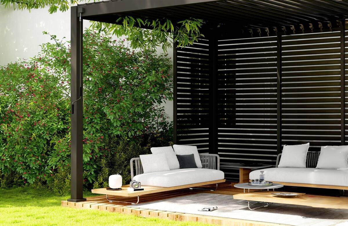 Mirador Lamellen-Seitenteil für Pergola Classic und Deluxe anthrazit Aluminium B/H/L: ca. 123x236,1x6 cm