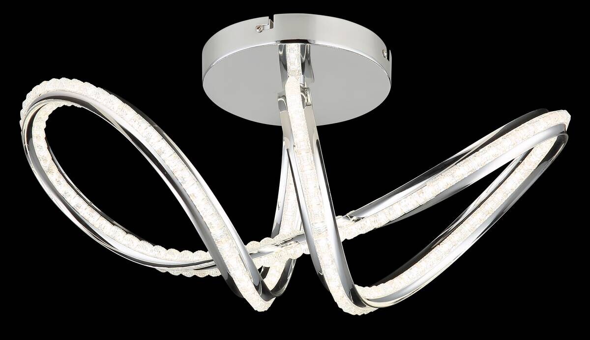 GLOBO LED-Deckenleuchte Chrom klar Metall Kunststoff B/H/L: ca. 25x25x50 cm 1 Brennstellen