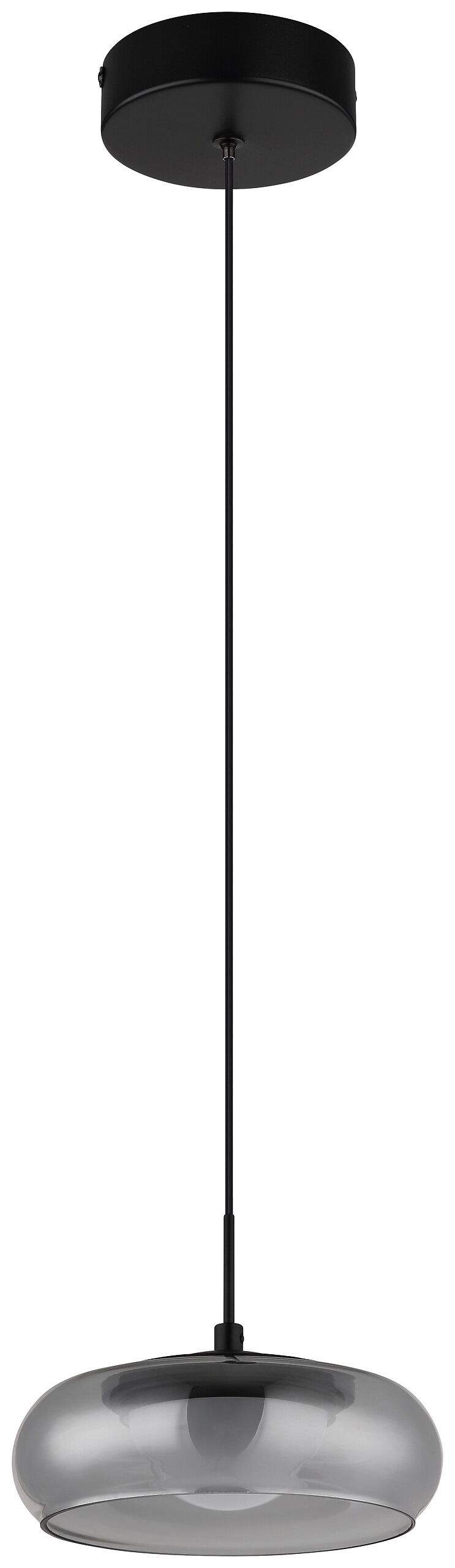 GLOBO Hängeleuchte schwarz Rauch Glas Metall B/H/L: ca. 26x18x26 cm