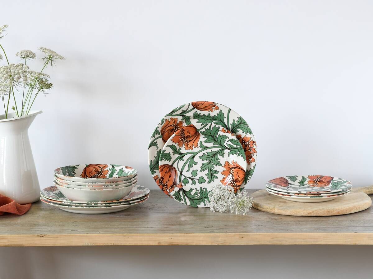 CreaTable Kombiservice Florentina grün Steingut 12 tlg.