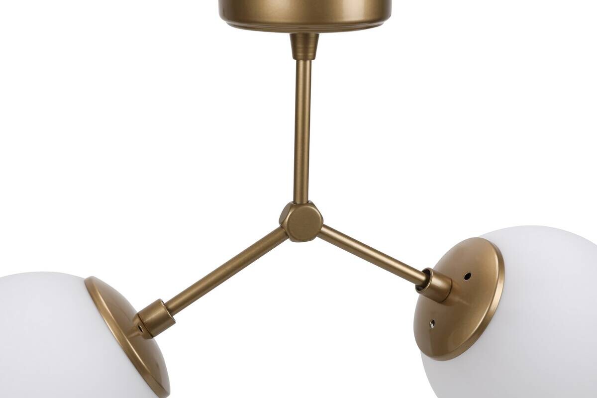 Opviq Deckenleuchte Damar gelb weiß Metall Glas B/H/T/L/D: ca. 15x28x15x44x15 cm E27 2 Brennstellen