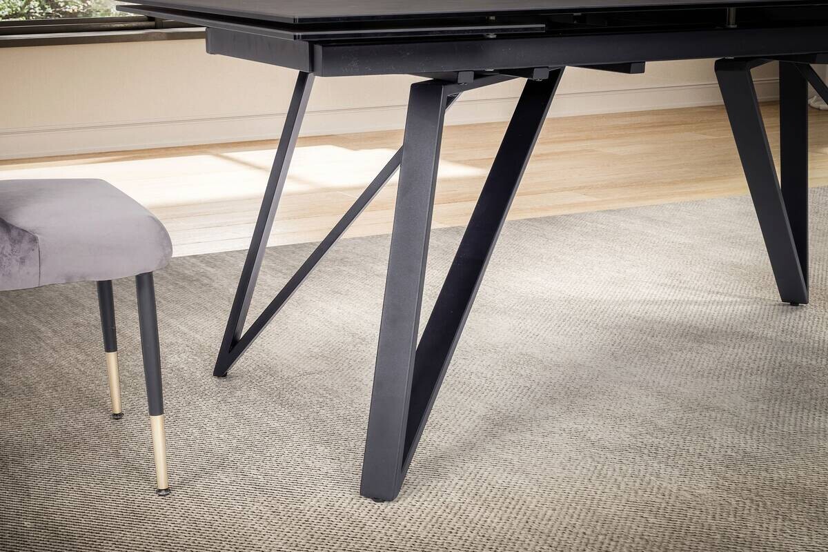 Esstisch schwarz Marmor Optik B/H/T: ca. 180x76x95 cm