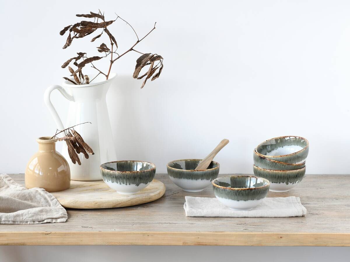 CreaTable Dipschalen-Set Cascade grau Steinzeug