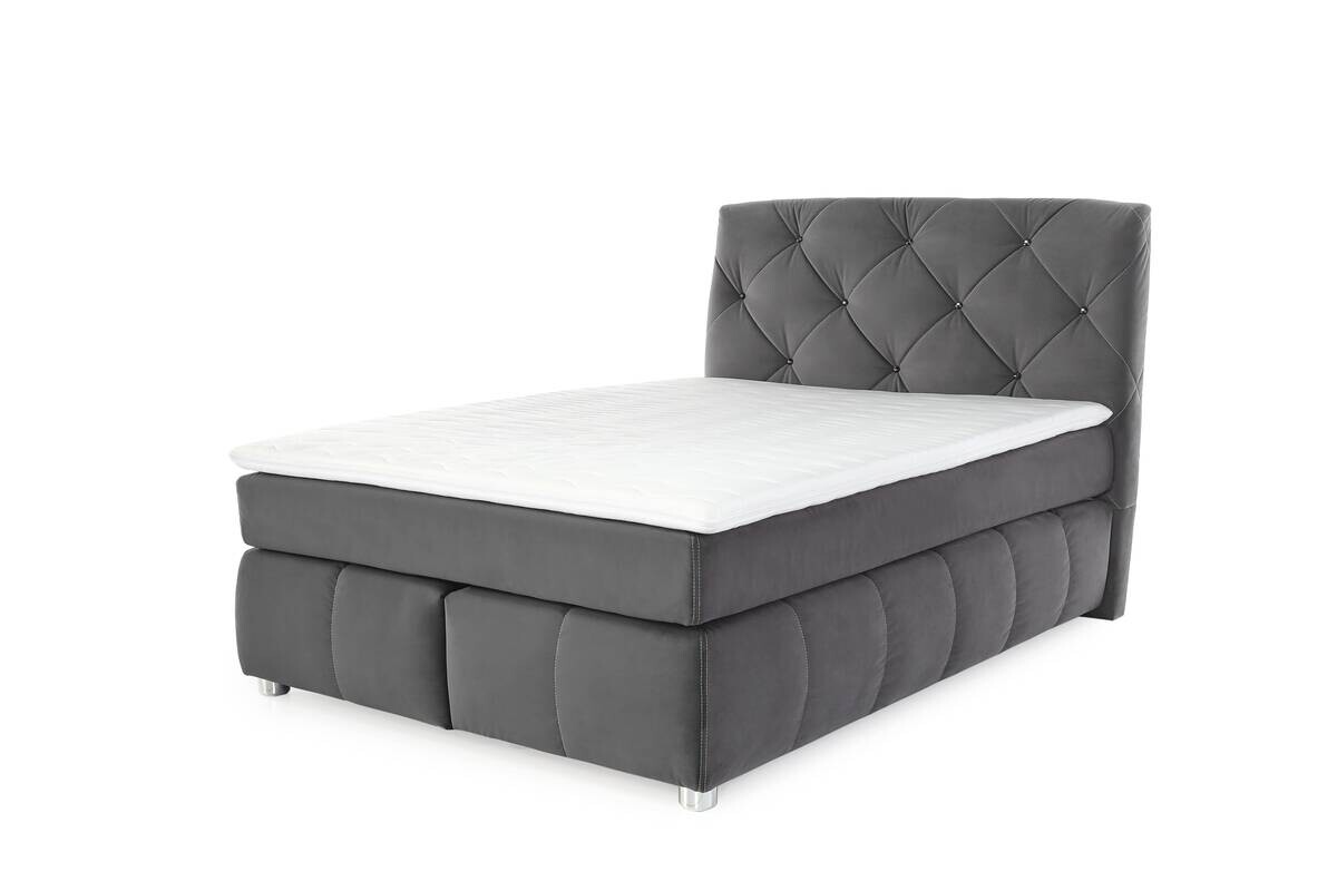 Boxspringbett grau Liegefläche B/L: ca. 140x200 cm