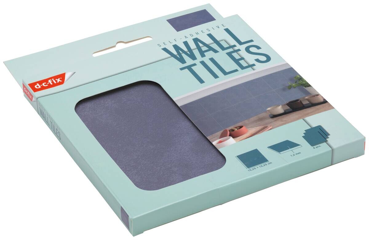 d-c-fix Wandfliese selbstklebend blau B/L: ca. 15,25x15,25 cm