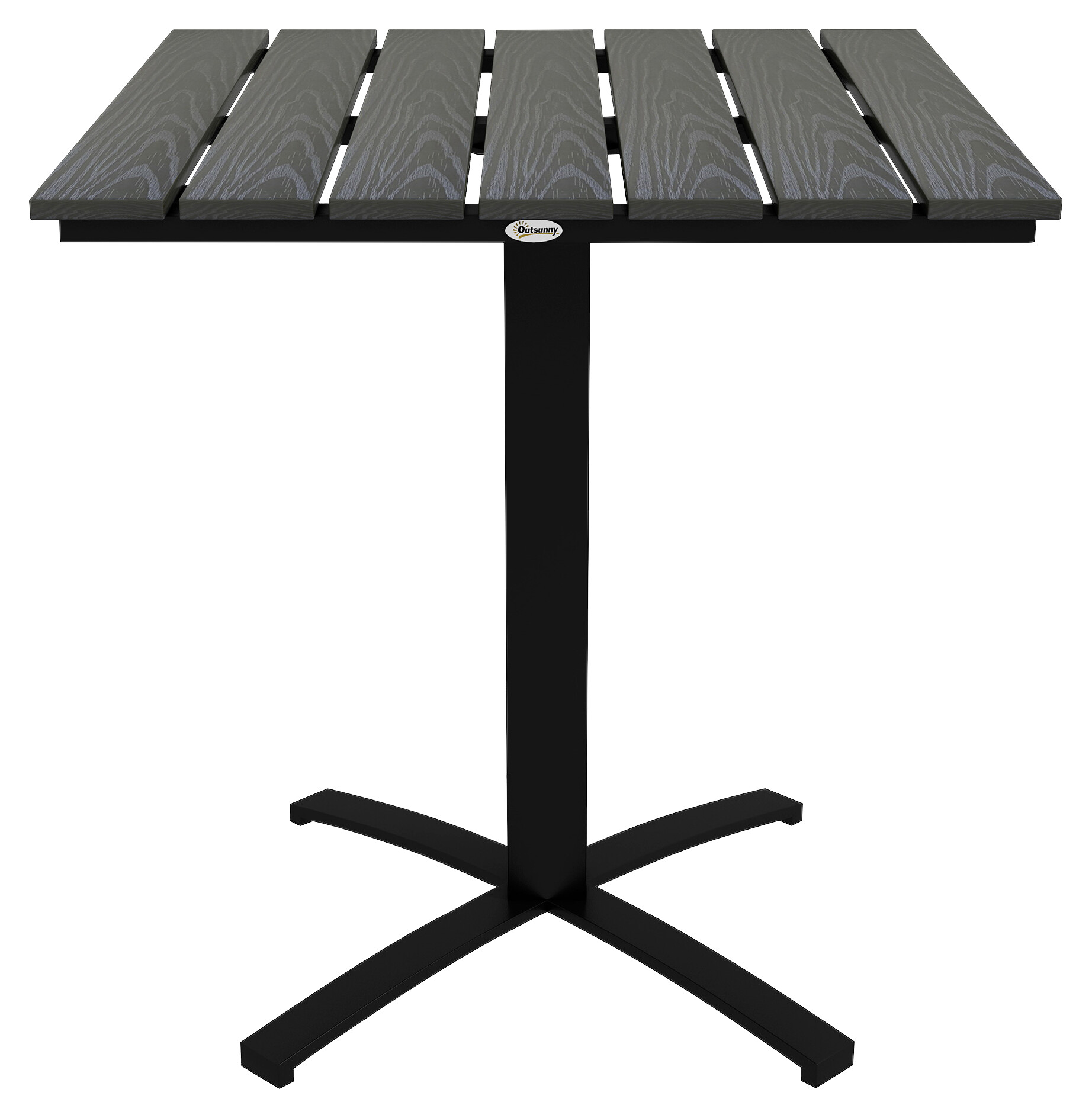 Outsunny Gartentisch grau Holz B/H/L: ca. 70x76x70 cm