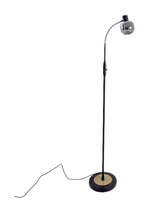 Näve Leuchten Stehleuchte 2087122 Fumoso schwarz natur Metall Rauchglas H/D: ca. 148x23 cm 1 Brennstellen