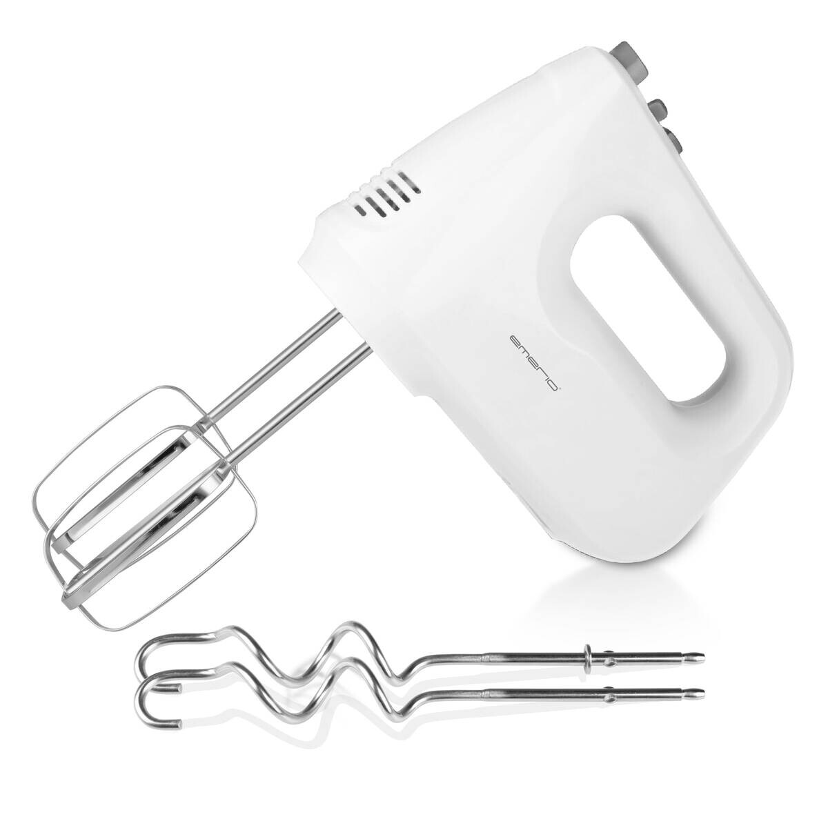 Emerio Handmixer HM-124178 silber weiß Edelstahl Kunststoff B/H/T: ca. 8,3x13,7x18,3 cm Emerio Handmixer HM-124178 silber weiß Edelstahl Kunststoff B/H/T: ca. 8,3x13,7x18,3 cm