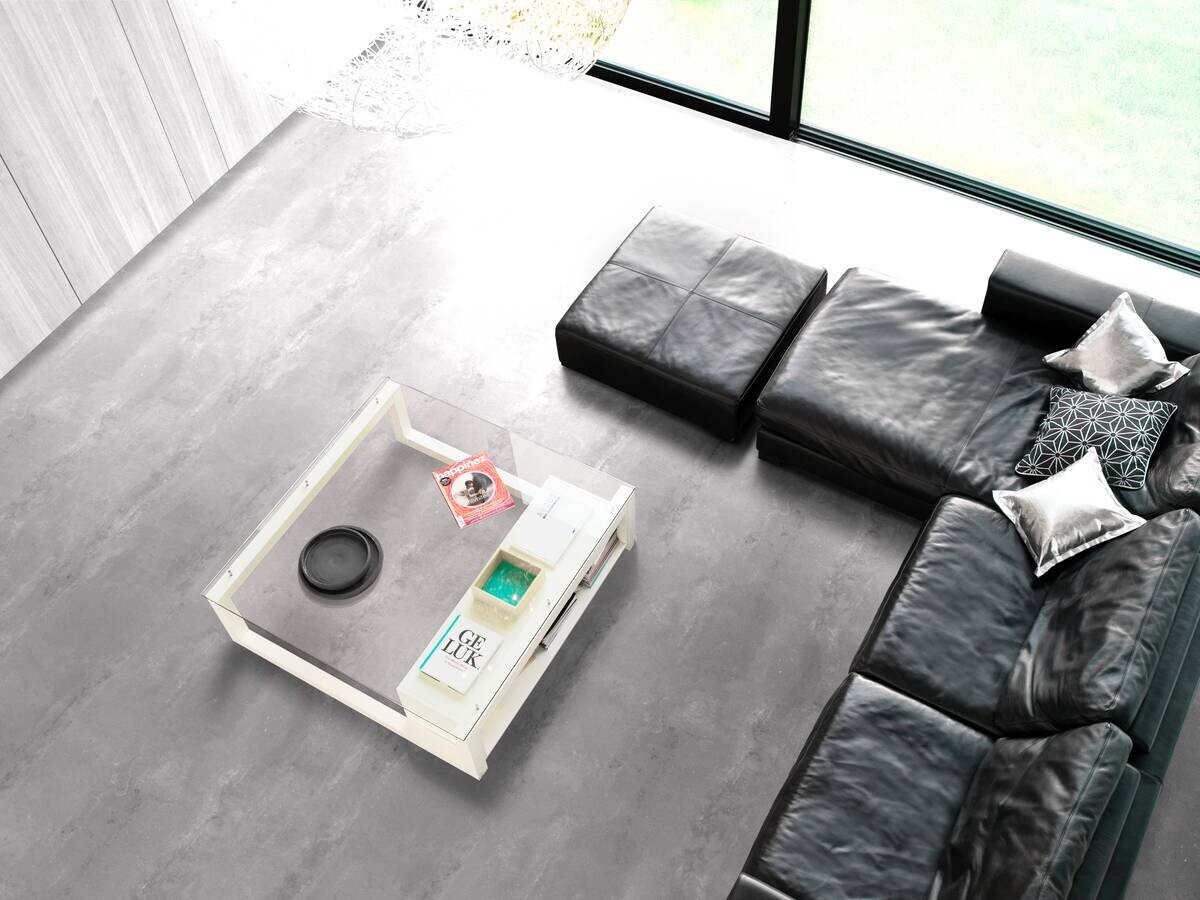 Vinylboden Blacktex hellgrau Beton B: ca. 400 cm pro m²