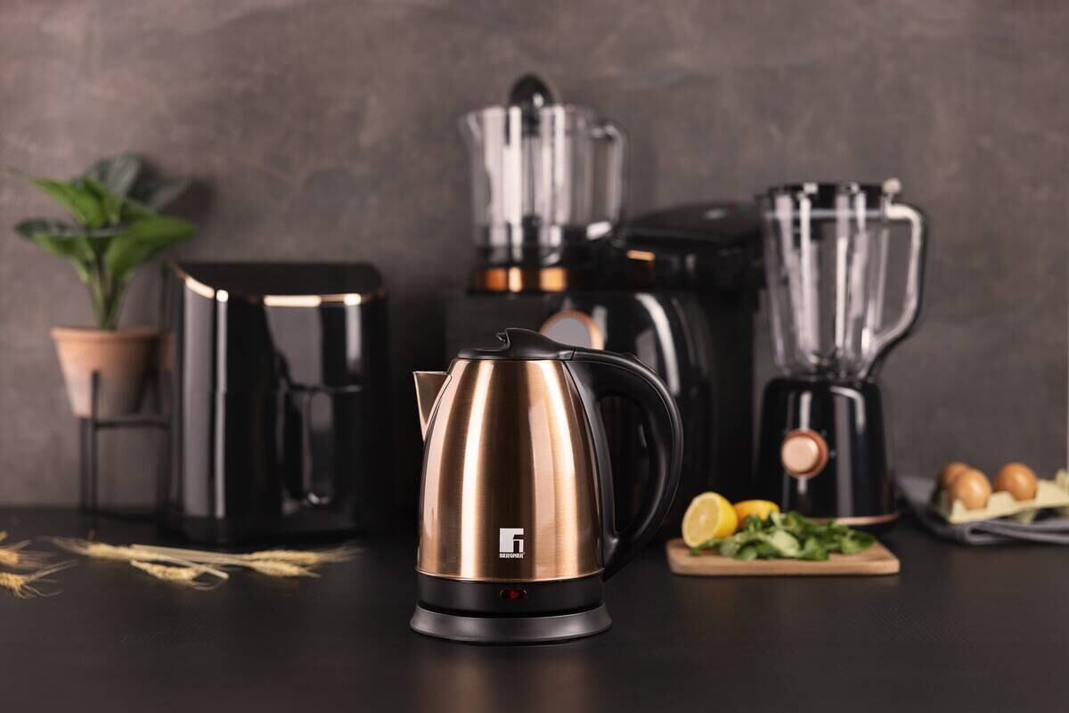 BERGNER Wasserkocher schwarz bronze B/H/L: ca. 18x23,5x21 cm ca. 1,7 l