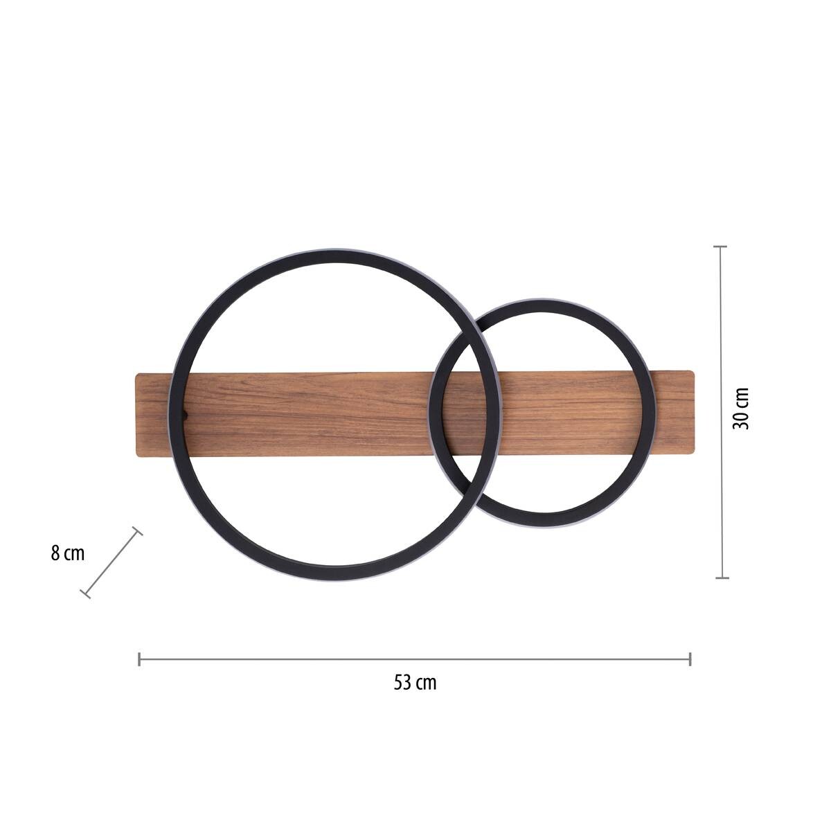 Just Light LED-Deckenleuchte TROOPER 15615-78 schwarz weiß natur Kunststoff Metall B/H/T: ca. 30x8x53 cm 1 Brennstellen