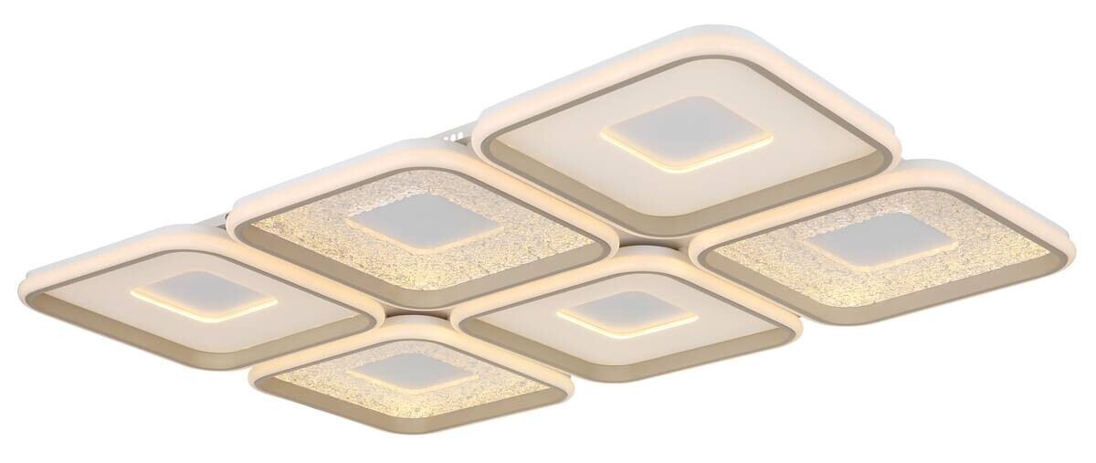 GLOBO LED-Deckenleuchte Opal sand weiß Kunststoff Metall B/H/L: ca. 67x7,8x100,1 cm 1 Brennstellen