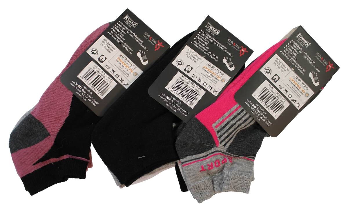 Damen-Socken sortiert 3 Packstücke Größe 35-38