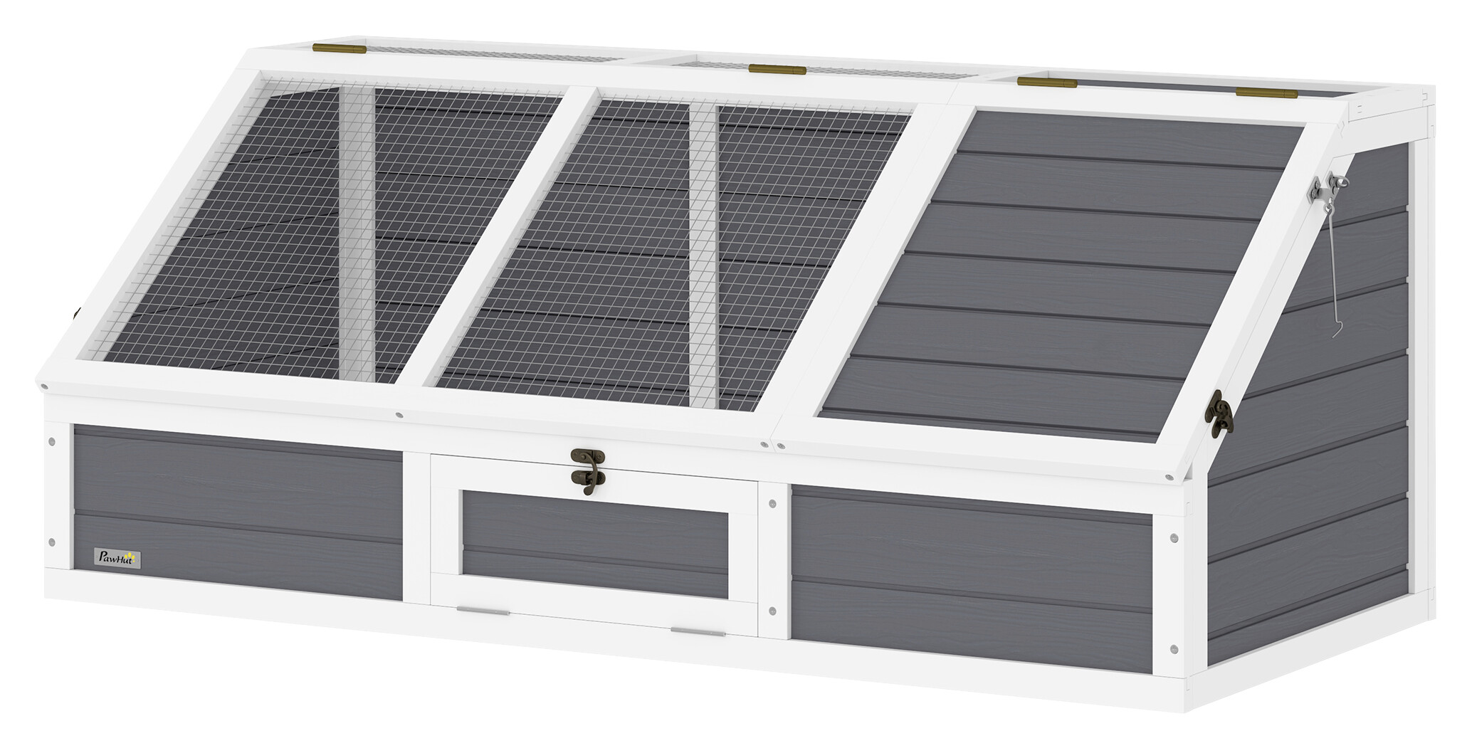 PawHut Schildkrötenhaus hellgrau Stahl B/H/L: ca. 55x50x120 cm