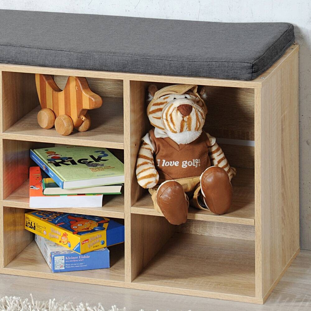 Kesper Schuhschrank mit Sitzkissen weiß Spanplatte B/H/L: ca. 29,5x48x103,5 cm