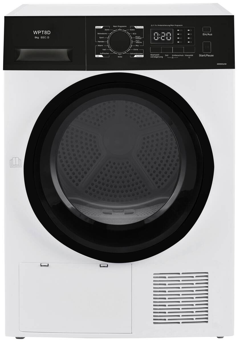 POCOline Wärmepumpentrockner WPT8D weiß B/H/T: ca. 60x85x60 cm ca. 8 kg